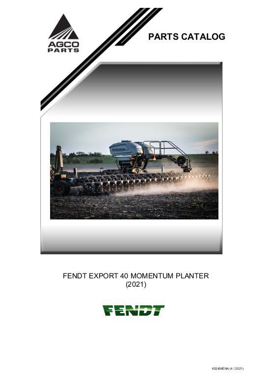AGCO 40 Momentum Planter (export, 2021) Parts Book 652456A English