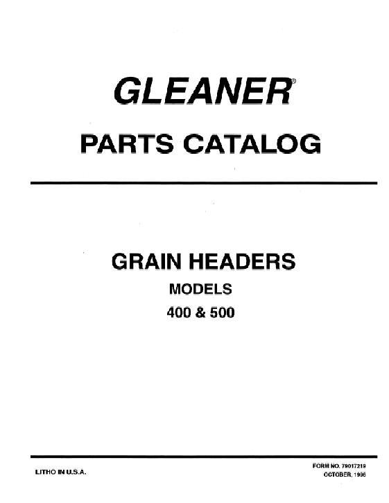 AGCO 400 Rigid 500 Flex Grain Header (eff sn 40001) Parts Book 79017219 English