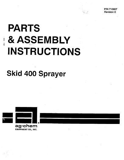 AGCO 400 Skid (sprayer) Parts Book AG710607 English