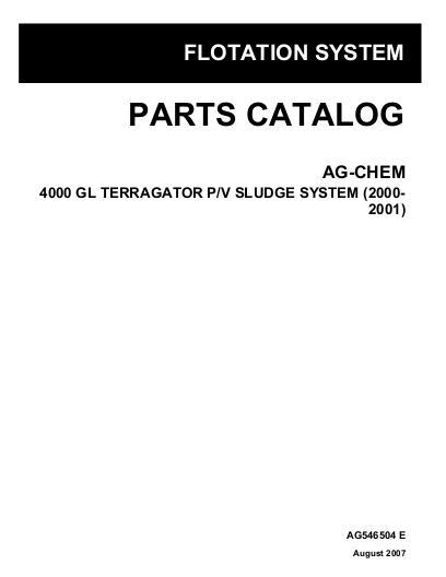 AGCO 4000 Gallon TerraGator (pressure vac sludge system, 2000-01) Parts Book AG546504E English