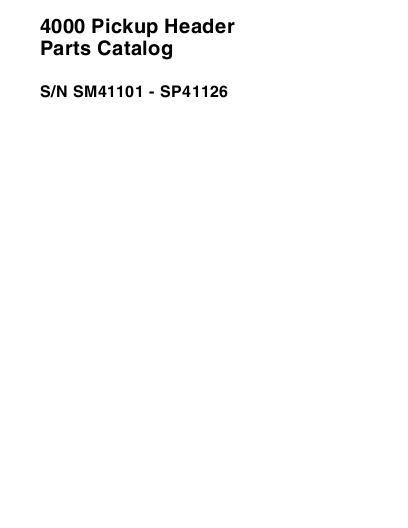 AGCO 4000 Pickup Header (sn SM41101-SP41126) Parts Book 651750M93 English