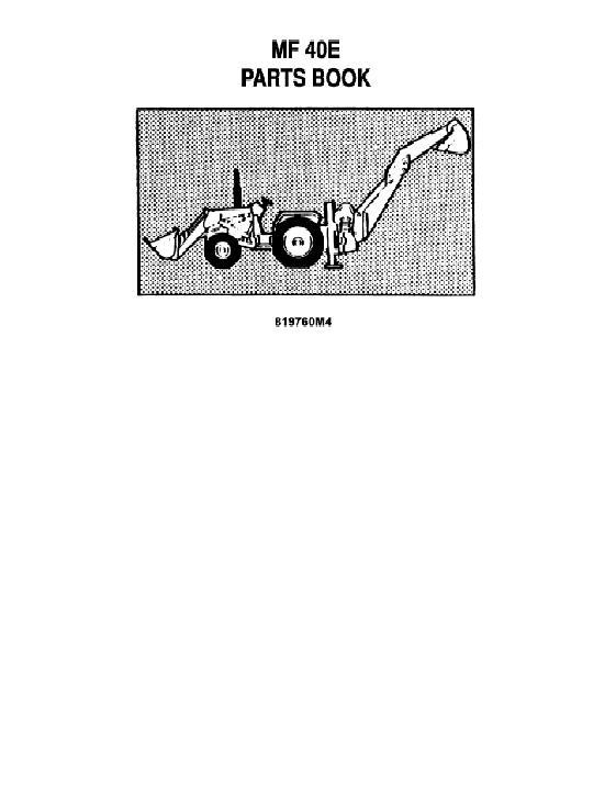 AGCO 40E TL TBL Turf Utility Tractor Parts Book 819760M4 English
