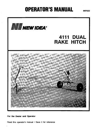 AGCO 4111 Dual Rake Hitch Operator Manual 987022 English