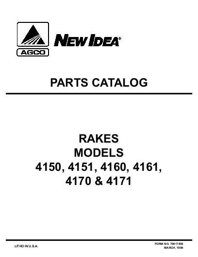AGCO 4150 4151 4160 4161 4170 4171 Rake Parts Book 79017850 English