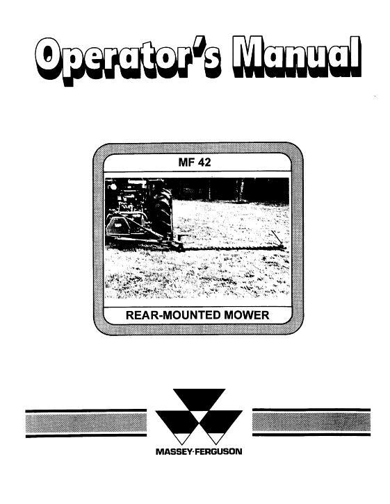 AGCO 42 Mower Operator Manual 1448478M1 English 1 AGCO 42 Mower Operator Manual 1448478M1 English