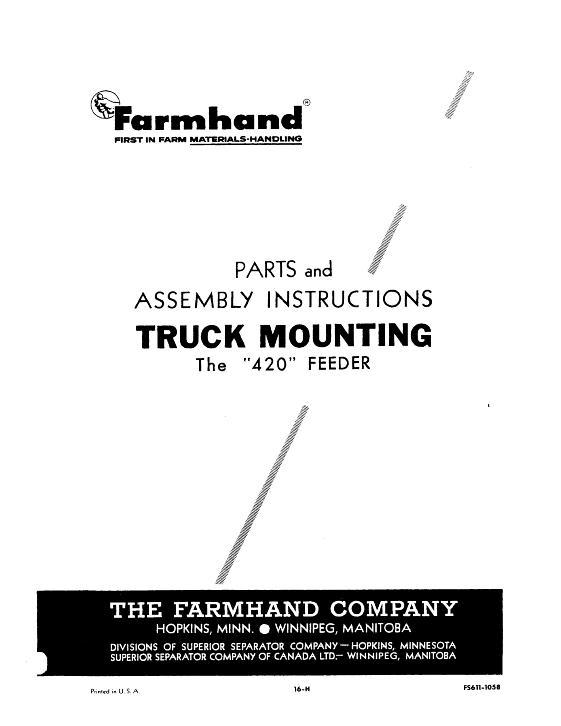 AGCO 420 Feeder (1958) Operator Manual FS6111058 English 1 AGCO 420 Feeder (1958) Operator Manual FS6111058 English