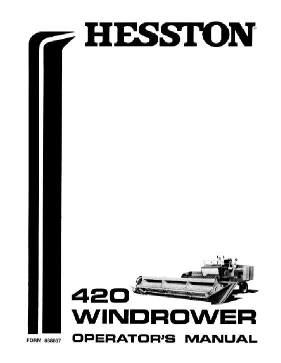 AGCO 420 SP Windrower (1974-76) Operator Manual 888867 English 1 AGCO 420 SP Windrower (1974-76) Operator Manual 888867 English