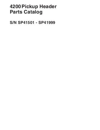 AGCO 4200 Pickup Header (sn SP41501-SP41999) Parts Book 651796M92 English