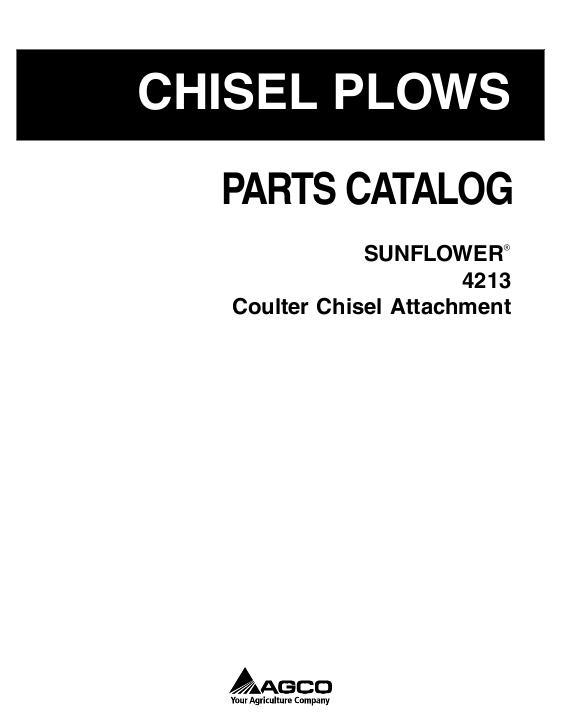 AGCO 4213 Coulter Chisel Attachments Parts Book 79024980C English