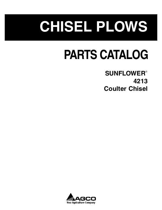 AGCO 4213 Coulter Chisel Parts Book 79024979D English