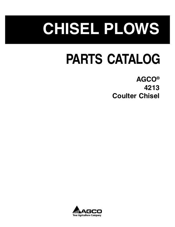 AGCO 4213 Coulter Chisel Parts Book 79024999D English