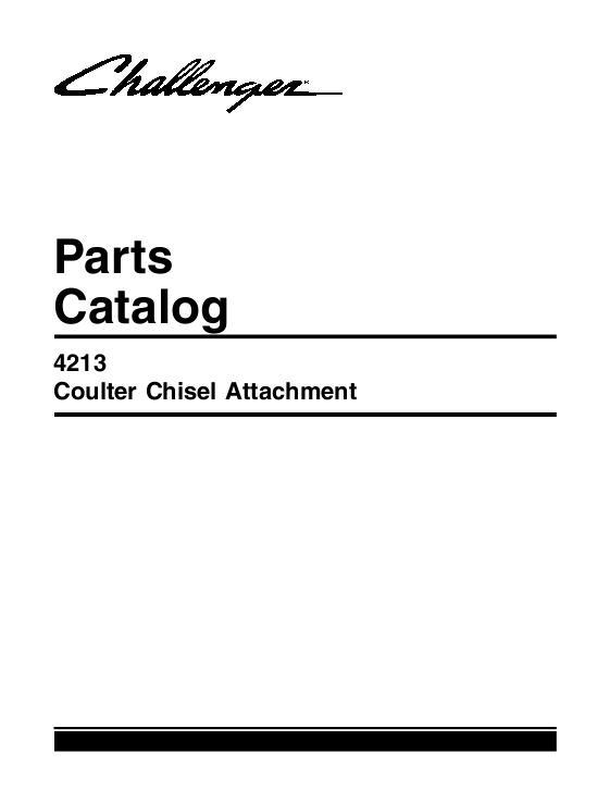 AGCO 4213 Coulter Chisel (attachment) Parts Book 79025003C English