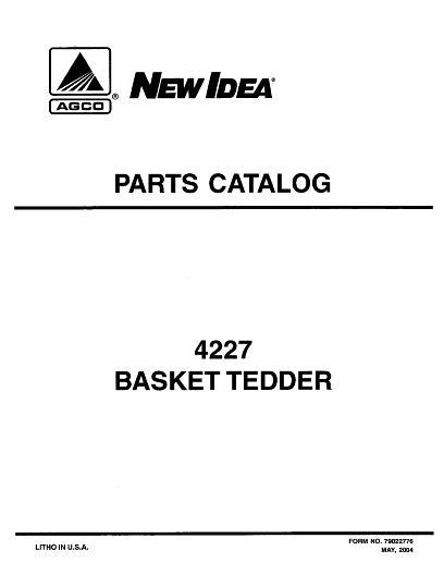 AGCO 4227 Tedder (pull type & 3 point) Parts Book 79022776A English