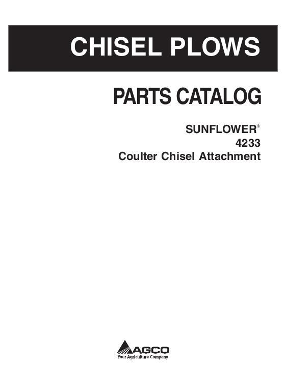 AGCO 4233 Coulter Chisel Attachments Parts Book 79024998C English