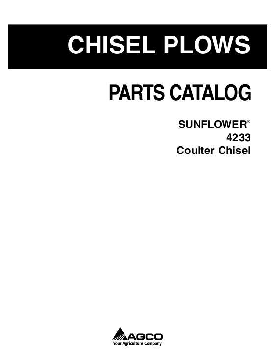 AGCO 4233 Coulter Chisel Parts Book 79025013C English