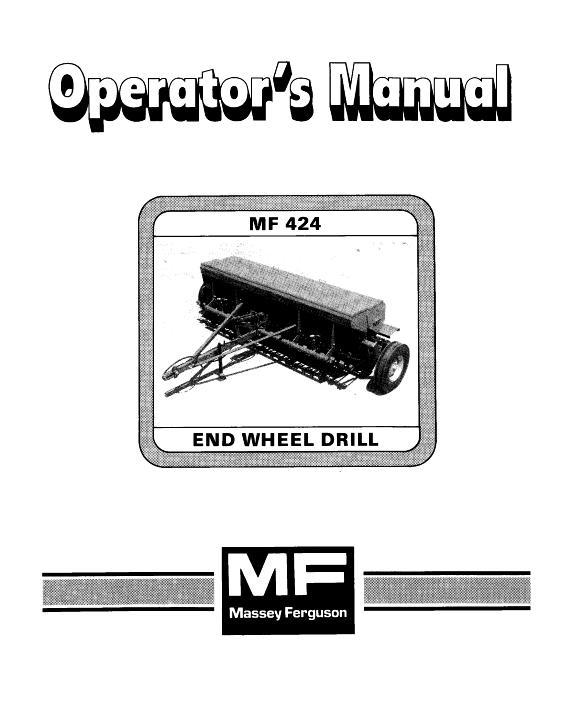 AGCO 424 Grain Drill (end wheel) Operator Manual 1449076M1 English