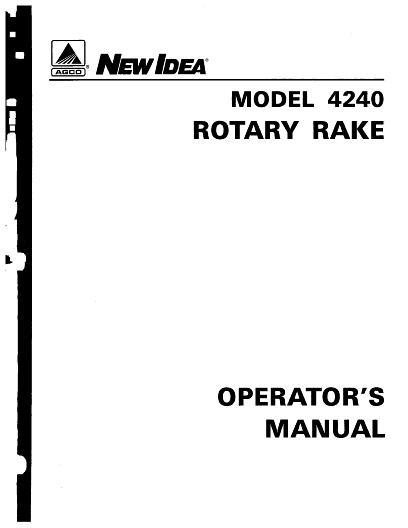 AGCO 4240 Rotary Rake (eff sn YK5R0101) Operator Manual 700726774A English 1 AGCO 4240 Rotary Rake (eff sn YK5R0101) Operator Manual 700726774A English
