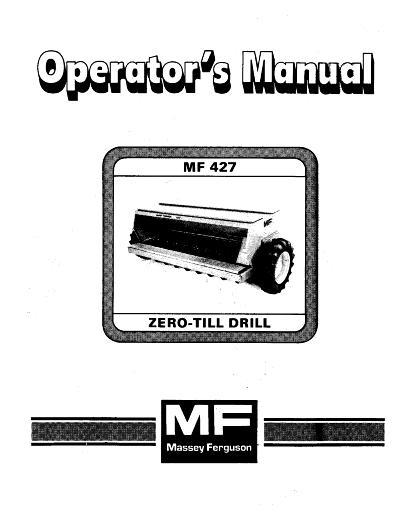 AGCO 427 Grain Drill (Zero-Till) Operator Manual 1449135M1 English 1 AGCO 427 Grain Drill (Zero-Till) Operator Manual 1449135M1 English