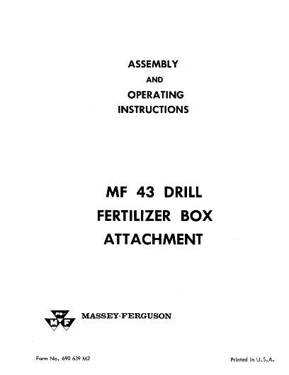 AGCO 43 Grain Drill (fertilizer attachment) Operator Manual 690639M2 English 1 AGCO 43 Grain Drill (fertilizer attachment) Operator Manual 690639M2 English