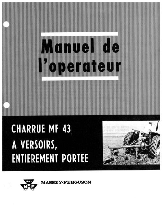 AGCO 43 Running Gear Operator Manual 690698F1 French 1 AGCO 43 Running Gear Operator Manual 690698F1 French