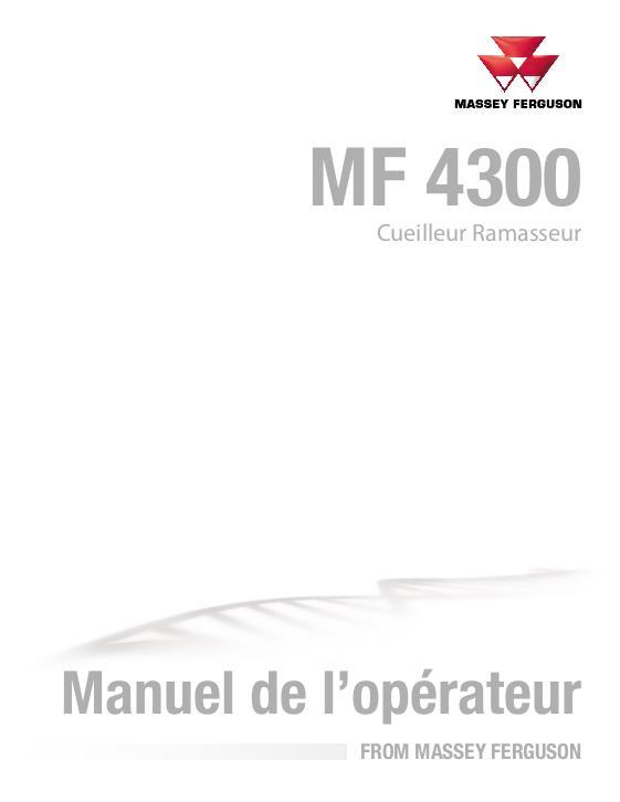 AGCO 4300 Pickup Header Operator Manual 4283553M6 French 1 AGCO 4300 Pickup Header Operator Manual 4283553M6 French