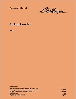 AGCO 4300 Pickup Header Operator Manual 79036491F English 1 AGCO 4300 Pickup Header Operator Manual 79036491F English