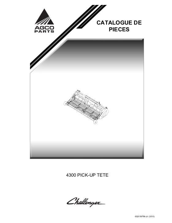 AGCO 4300 Pickup Header Parts Book 652019FRA French
