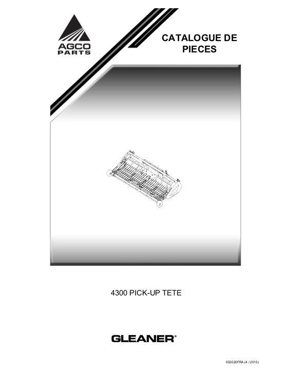 AGCO 4300 Pickup Header Parts Book 652020FRA French