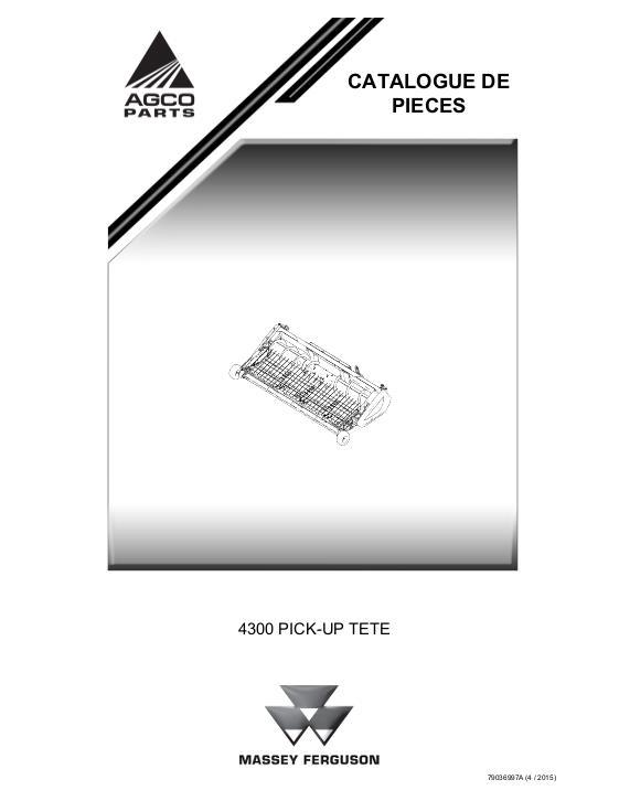 AGCO 4300 Pickup Header Parts Book 79036997A French