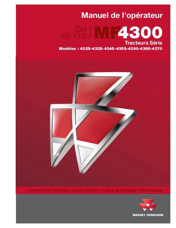 AGCO 4300 Series Tractor Operator Manual 1857354M2 French 1 AGCO 4300 Series Tractor Operator Manual 1857354M2 French