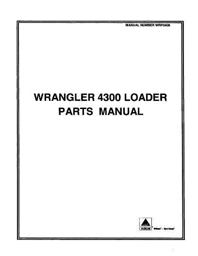 AGCO 4300 Wrangler Loader (1998) Parts Book WRP0406 English