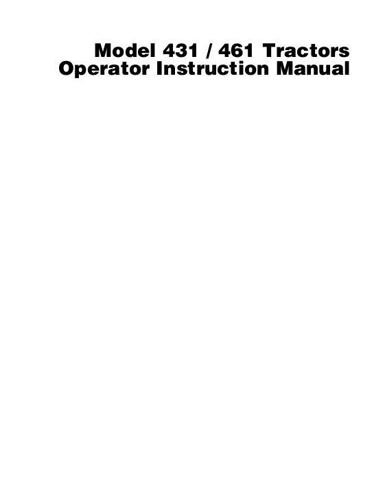 AGCO 431 461 Tractor Operator Manual 4283066M1 English 1 AGCO 431 461 Tractor Operator Manual 4283066M1 English