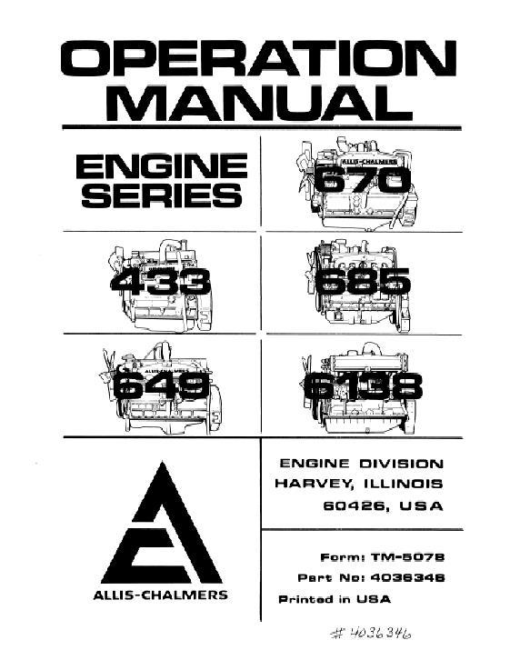 AGCO 433 649 670 685 6138 Diesel Engine (Harvey Engine) Operator Manual 74036346 English 1 AGCO 433 649 670 685 6138 Diesel Engine (Harvey Engine) Operator Manual 74036346 English