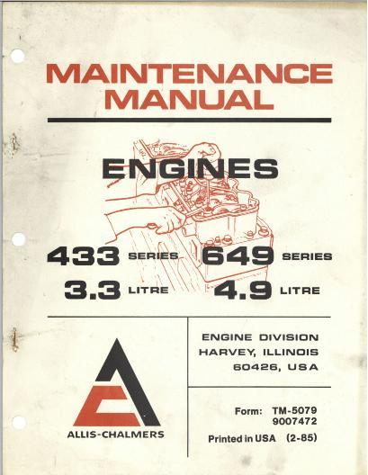 AGCO 433 649 Series Engine Service Manual 79007472 English
