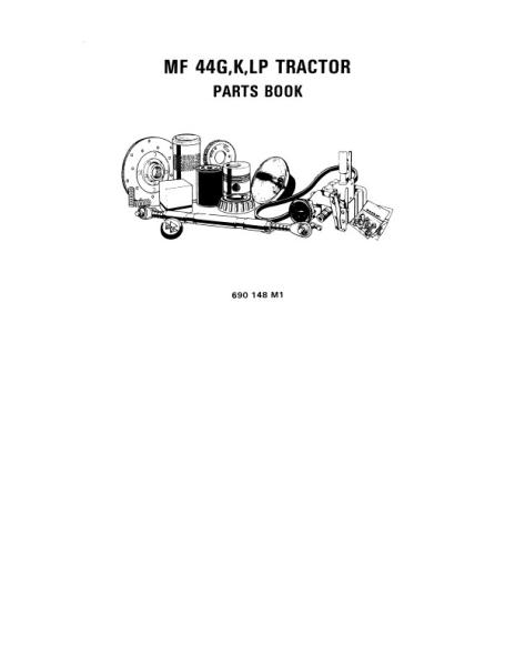 AGCO 44 44K Tractor (eff sn 4000) Parts Book 690148M1 English