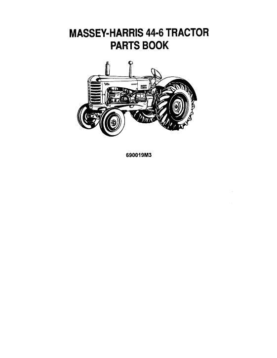 AGCO 44-6 Tractor (6 cyl) Parts Book 690019M3 English