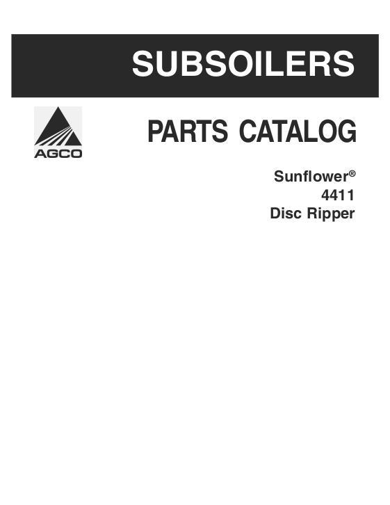 AGCO 4411 Disc Ripper Parts Book 79023694B English