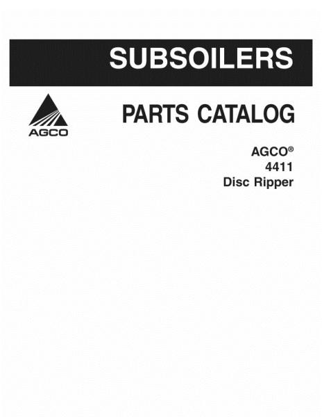 AGCO 4411 Disc Ripper Parts Book 79028104A English