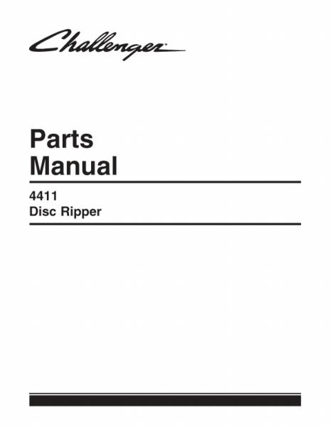 AGCO 4411 Disc Ripper Parts Book 79028105A English