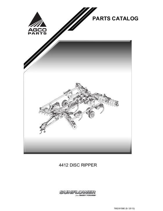 AGCO 4412 Disc Ripper Parts Book 79028158E English