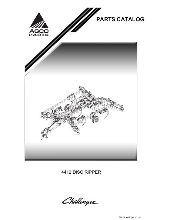 AGCO 4412 Disc Ripper Parts Book 79028160E English