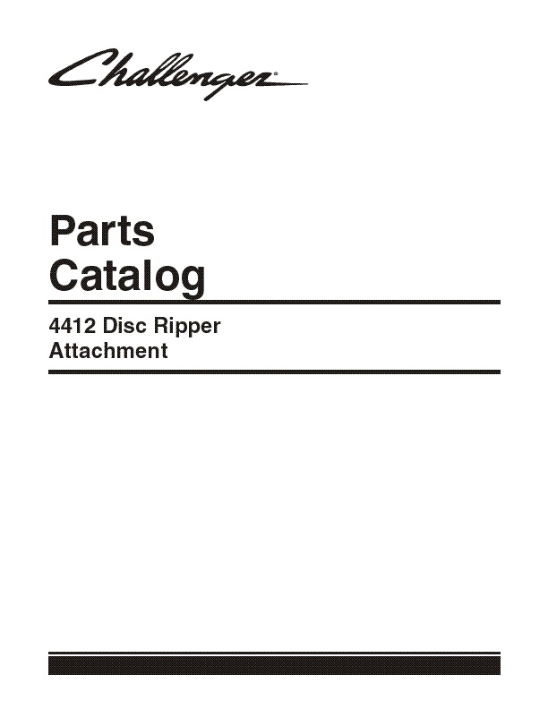 AGCO 4412 Disc Ripper (attachment) Parts Book 79034237A English