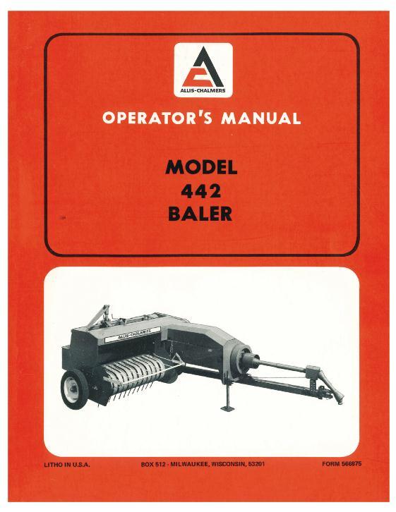 AGCO 442 Baler Operator Manual 70566875 English