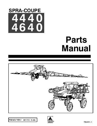 AGCO 4440 4640 Sprayer (1995-2000) Parts Book 79018197 English