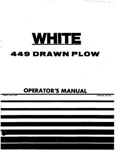 AGCO 448 449 Plow Operator Manual W437193 English