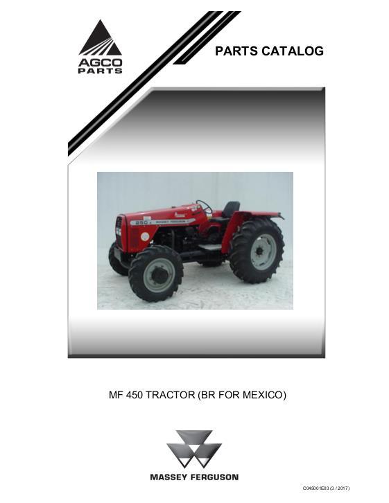 AGCO 450 Tractor (for Mexico) Parts Book C045001E03 English