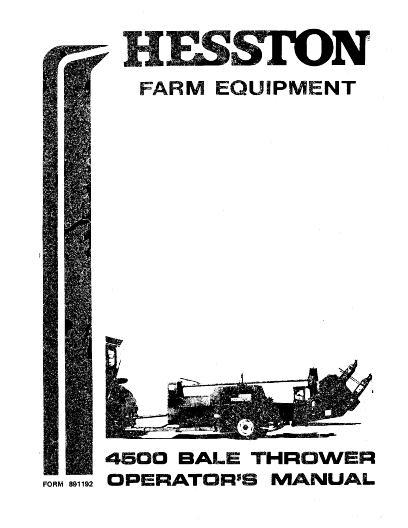 AGCO 4500 Bale Thrower Operator Manual 891192 English 1 AGCO 4500 Bale Thrower Operator Manual 891192 English
