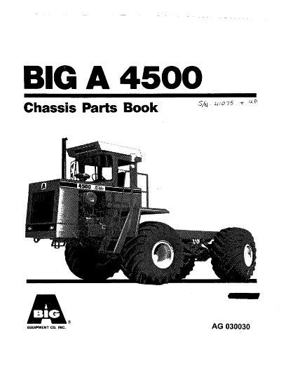 AGCO 4500 Big A Applicator (chassis) Parts Book AG030030 English