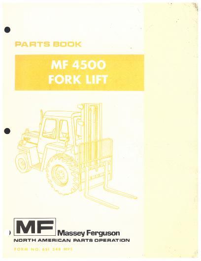 AGCO 4500 Forklift Parts Book 651348M93 English