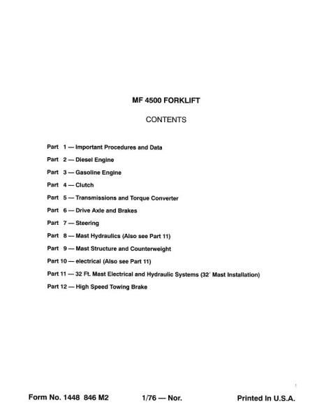 AGCO 4500 (packet) Service Manual 1448846M2 English